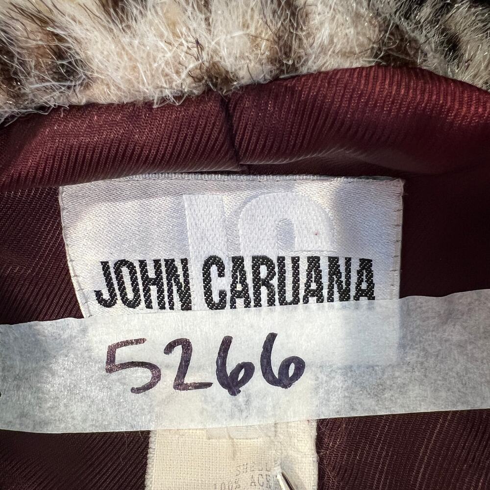 JOHN CARUANA Women's Vintage Leopard Faux Fur Coat Size M - Picture 8 of 8